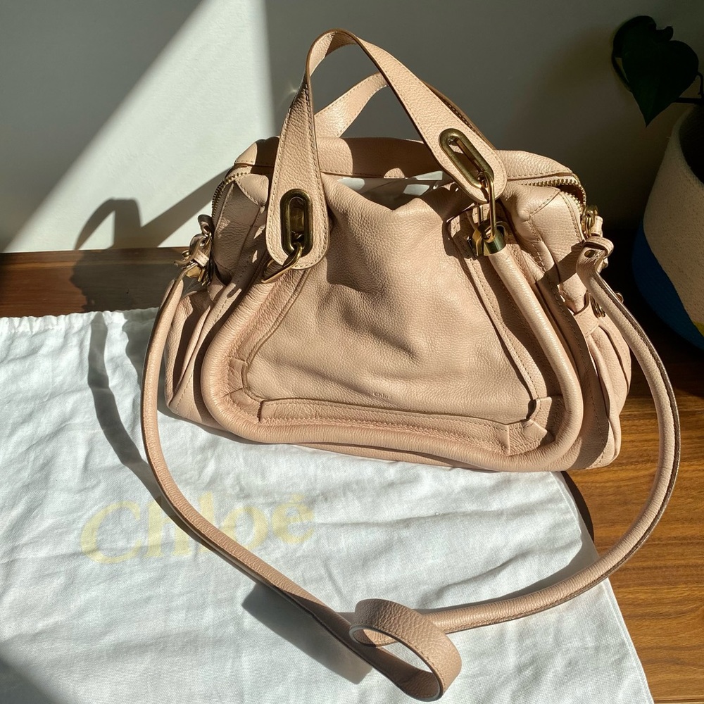 Chloe Pink Med Paraty Bag with Auth Card + Duster